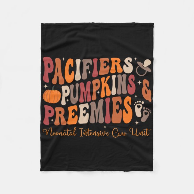 Cobertor De Velo Pacificadores Pumpkins Preemies Nicu Enfermeira Ha (Frente)