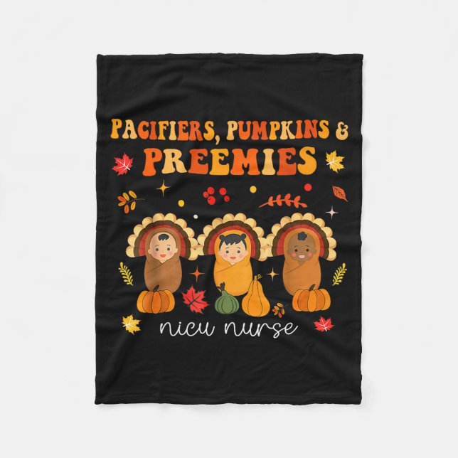 Cobertor De Velo Pacifiers Pumpkins Preemies Nicu Nurse Gift  (Frente)