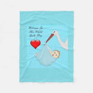 Cobertor De Velo Pacote De Joy Boy Stork Fleece Blanket