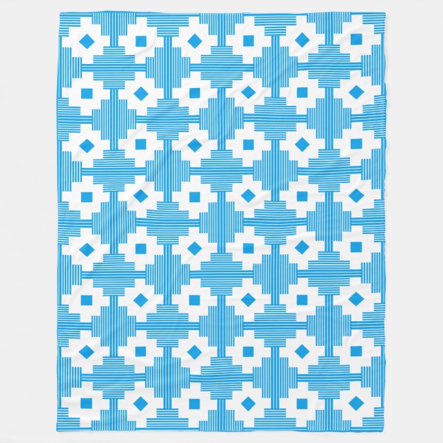 Cobertor De Velo Padrão 061214 - Branco com Azul 009dea (Frente)
