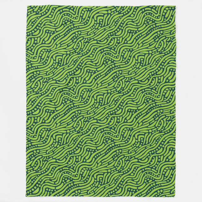 Cobertor De Velo Padrão Abstrato 110523 - Tons de Verde (Frente)