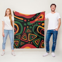 Padrão Abstrato de Formas Tribais em Vermelho, Dou