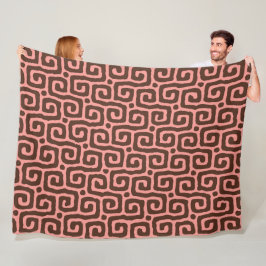 Cobertor De Velo padrão abstrato rosa e marrom feminino