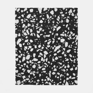 Cobertor De Velo Padrão abstrato Terrazzo Mosaico preto e branco