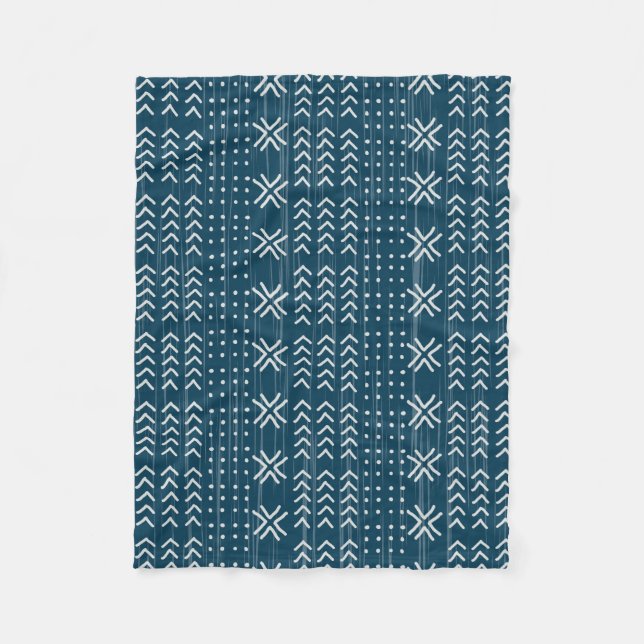 Cobertor De Velo Padrão africano de clama azul moderna (Frente)
