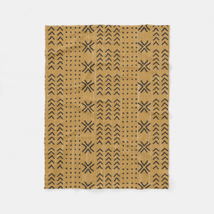 Cobertor De Velo Padrão Africano de Mudcloth Castanho Moderno