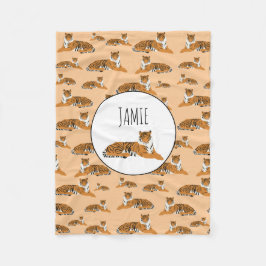 Cobertor De Velo Padrão Animal de Tigre Selvagem Personalizado