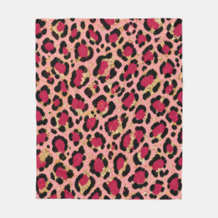 Cobertor De Velo Padrão Animal Leopardo Cheetah Rosa na Moda