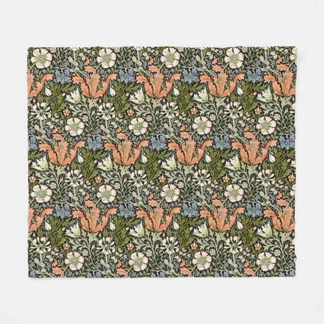 Cobertor De Velo Padrão Art Nouveau Floral de William Morris Compto (Frente (Horizontal))