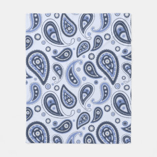 Cobertor De Velo Padrão Blue Paisley sem costura