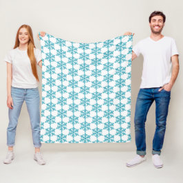 Cobertor De Velo Padrão Blue Snowflake Modern Winter