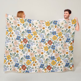 Cobertor De Velo Padrão Boho de Prado de Flores Silvestres