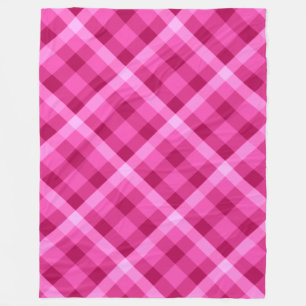 Cobertor De Velo Padrão bonito de Xadrez rosa Grande Folha