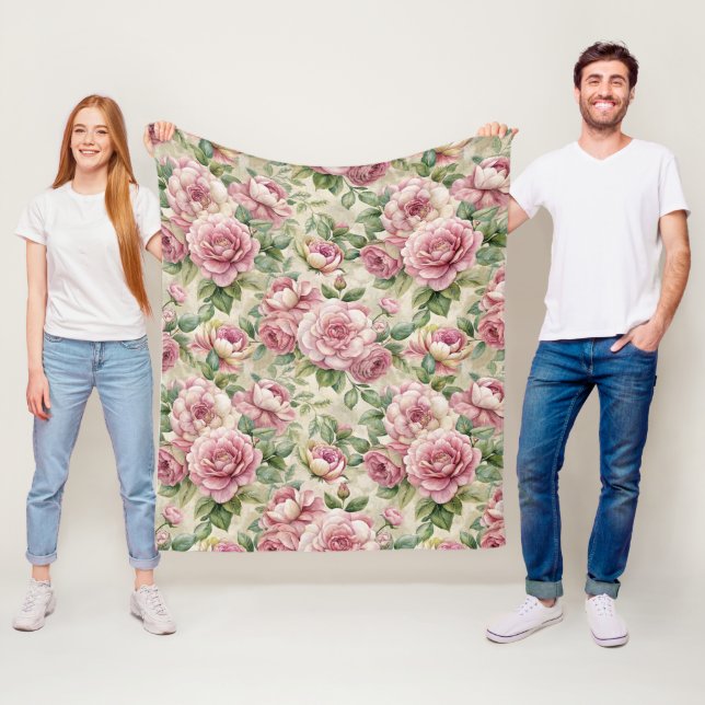 Cobertor De Velo Padrão bonito Floral Rosa Inspirado (In Situ)