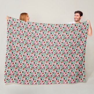 Cobertor De Velo Padrão Botânico de Flor de Cerejeira | Floral Verm