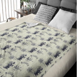 Cobertor De Velo Padrão Botânico do Rio Nilo