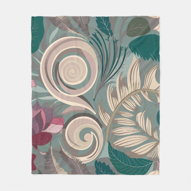 Cobertor De Velo Padrão Botânico Elegante (Frente)