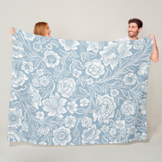 Cobertor De Velo Padrão Botânico Floral Branco