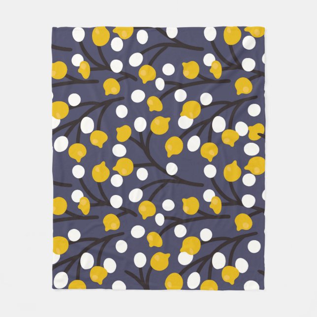 Cobertor De Velo Padrão botânico floral delicado e vítreo. (Frente)