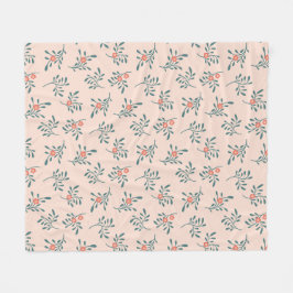 Cobertor De Velo Padrão Botânico Floral Rosa-escuro Verde-azulado
