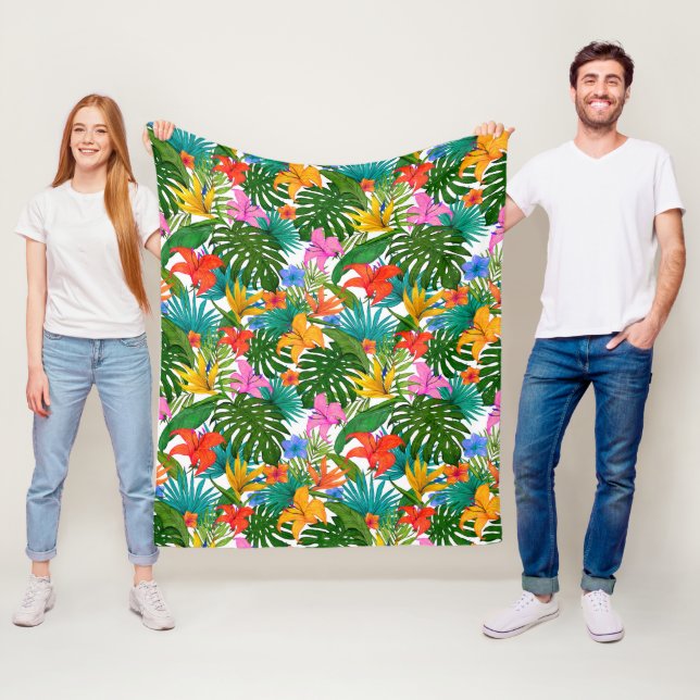 COBERTOR DE VELO PADRÃO BOTÂNICO FLORAL TROPICAL (In Situ)