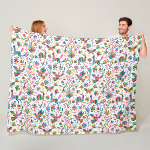 Cobertor De Velo Padrão Brilhante do estilo Otomi mexicano