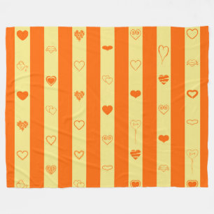 Cobertor De Velo Padrão cardíaco moderno de Stripes laranja
