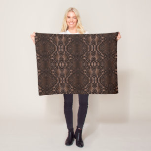 Cobertor De Velo Padrão Castanho-Leather Faux Barroco