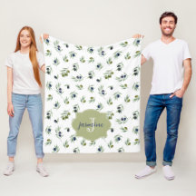 Padrão Chic de Aquarela com Monograma de Nome em V