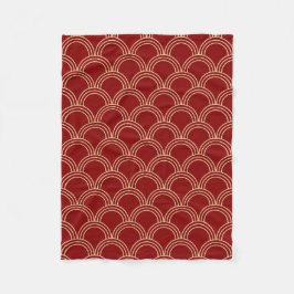 Cobertor De Velo Padrão Chinês Tradicional Vermelho e Dourado