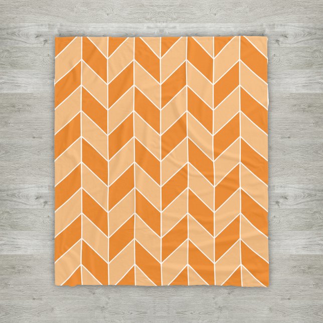 Cobertor De Velo Padrão Clássico Laranja Moderno Peach Herringbone (Criador carregado)