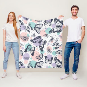Cobertor De Velo Padrão colorido das borboletas retrorreflectoras.