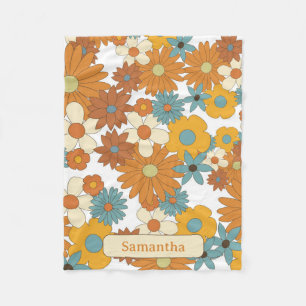 Cobertor De Velo Padrão Colorido das Flores Retro