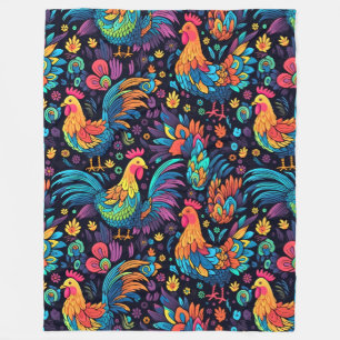 Cobertor De Velo Padrão Colorido de Rooster