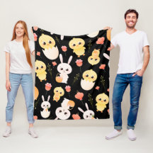 Padrão contínuo de adoráveis coelhinhos e pintinho