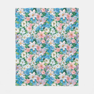 Cobertor De Velo Padrão contínuo de flores em cores pastéis