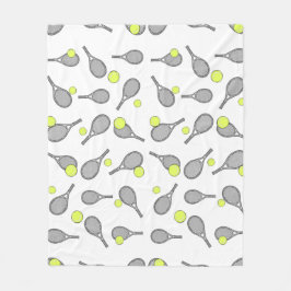 Cobertor De Velo Padrão contínuo de tênis - Raquete e Bola 