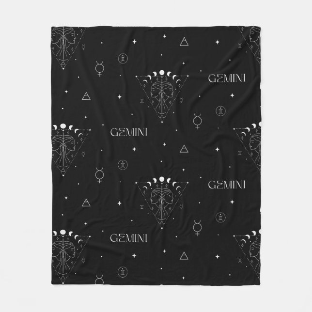 Cobertor De Velo Padrão contínuo de Zodíaco de Gêmeos – Gêmeo Celes (Frente)