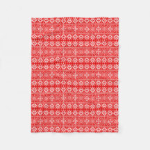 Padrão da Ilha da Feira de Natal Vermelha e Branca