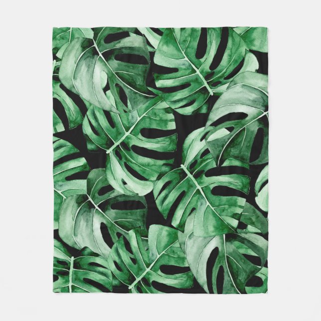 Cobertor De Velo Padrão das folhas da Monstera (Frente)