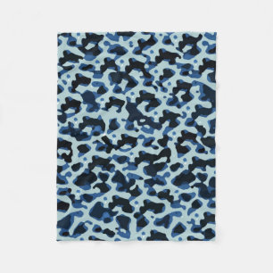 Cobertor De Velo Padrão de Abstrato de Camo Preto Azul
