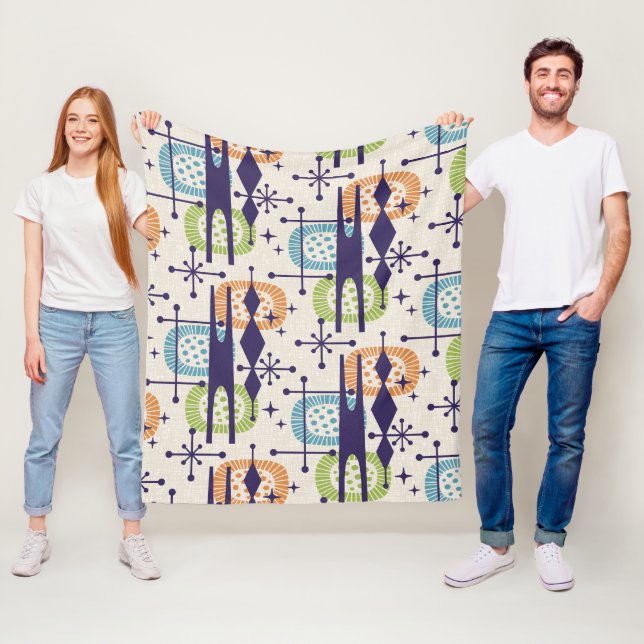 Cobertor De Velo Padrão de Abstrato de idade atômica moderna do mei (In Situ)