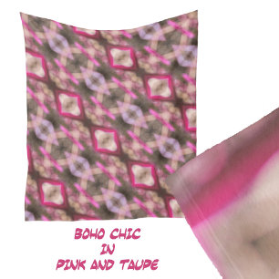 Cobertor De Velo Padrão de Abstrato do chip Taupe Boho Rosa