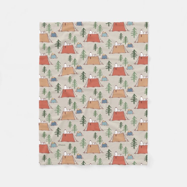 Cobertor De Velo Padrão de acampamento Snoopy & Woodstock Go (Frente)