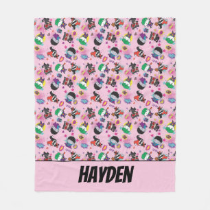 Cobertor De Velo Padrão de Ação de Chibi Super Villain