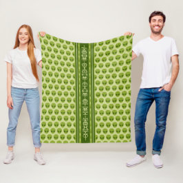 Cobertor De Velo Padrão de Alienígena Verde Bonito com seu nome em