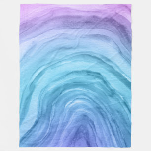 Cobertor De Velo Padrão de Aquarela do Ombre Azul Trendy Agate II