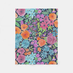 Cobertor De Velo Padrão de aquarela floral