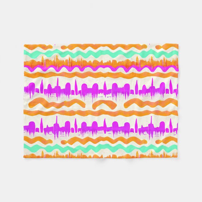 Cobertor De Velo Padrão de Arte da Rua Mural Urbana, Rosa, (Frente (Horizontal))