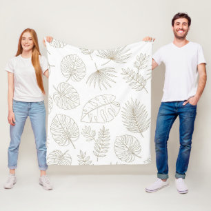 Cobertor De Velo Padrão de Arte de Linha Botânica Minimalista (4)